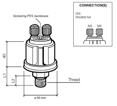 VDO Pressure sender 0-5 Bar